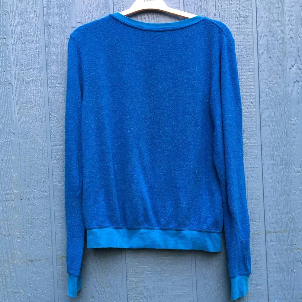 Wildfox Women Statement Blue Long Sleeve Tees Medium - Picture 3 of 5